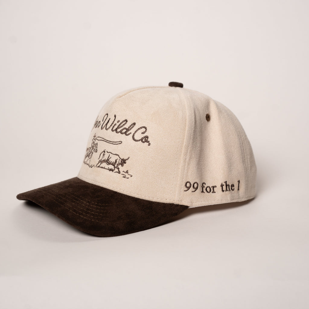 "99 FOR THE 1" SUEDE SNAPBACK - BROWN/CREAM