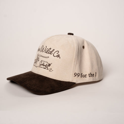 "99 FOR THE 1" SUEDE SNAPBACK - BROWN/CREAM