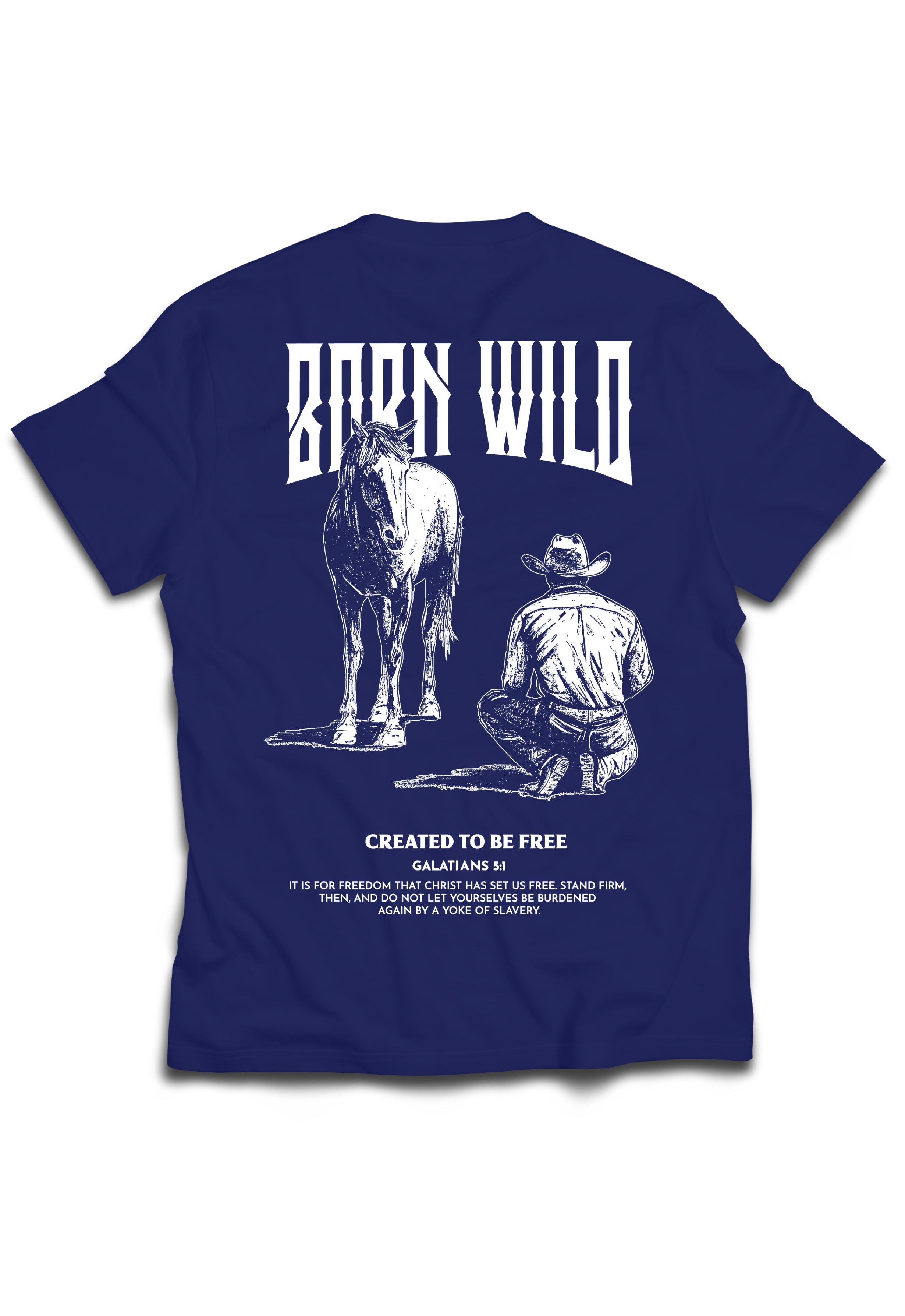 PRE-ORDER YOUTH "BORN WILD" TEE - BLUE/WHITE