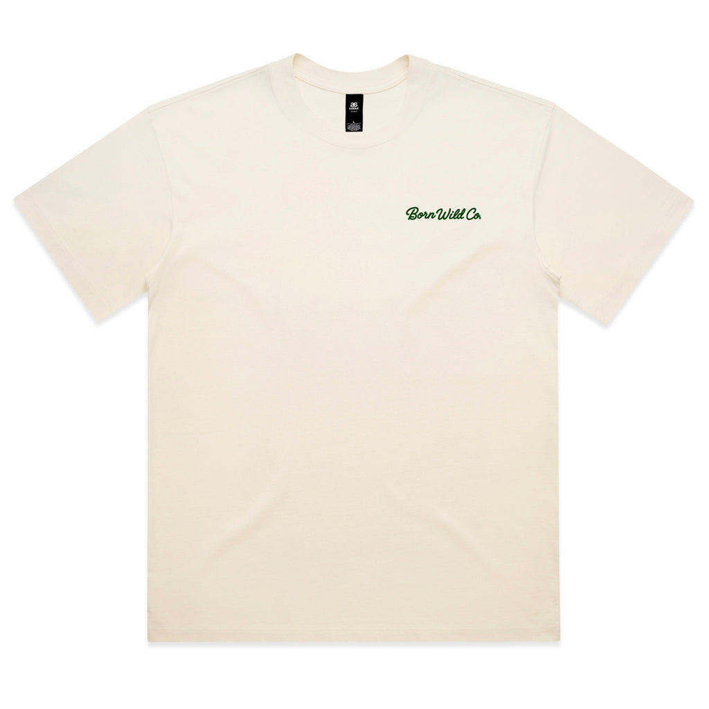 "EVEN THOUGH I WALK" TEE - OFF WHITE/GREEN