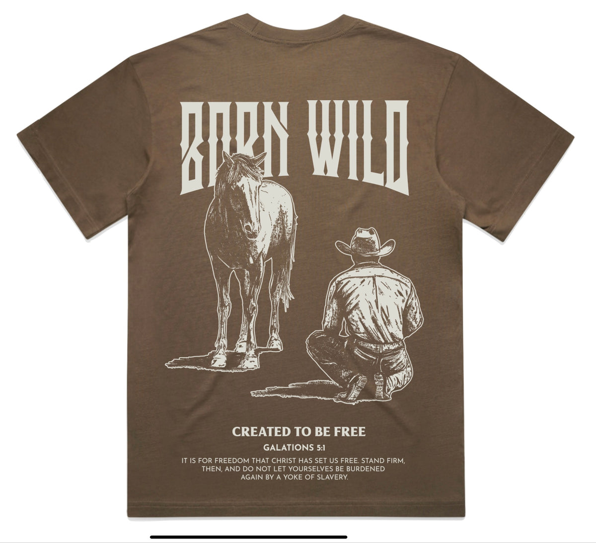 Born Wild T-shirt - Brown