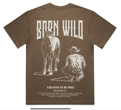 Born Wild T-shirt - Brown