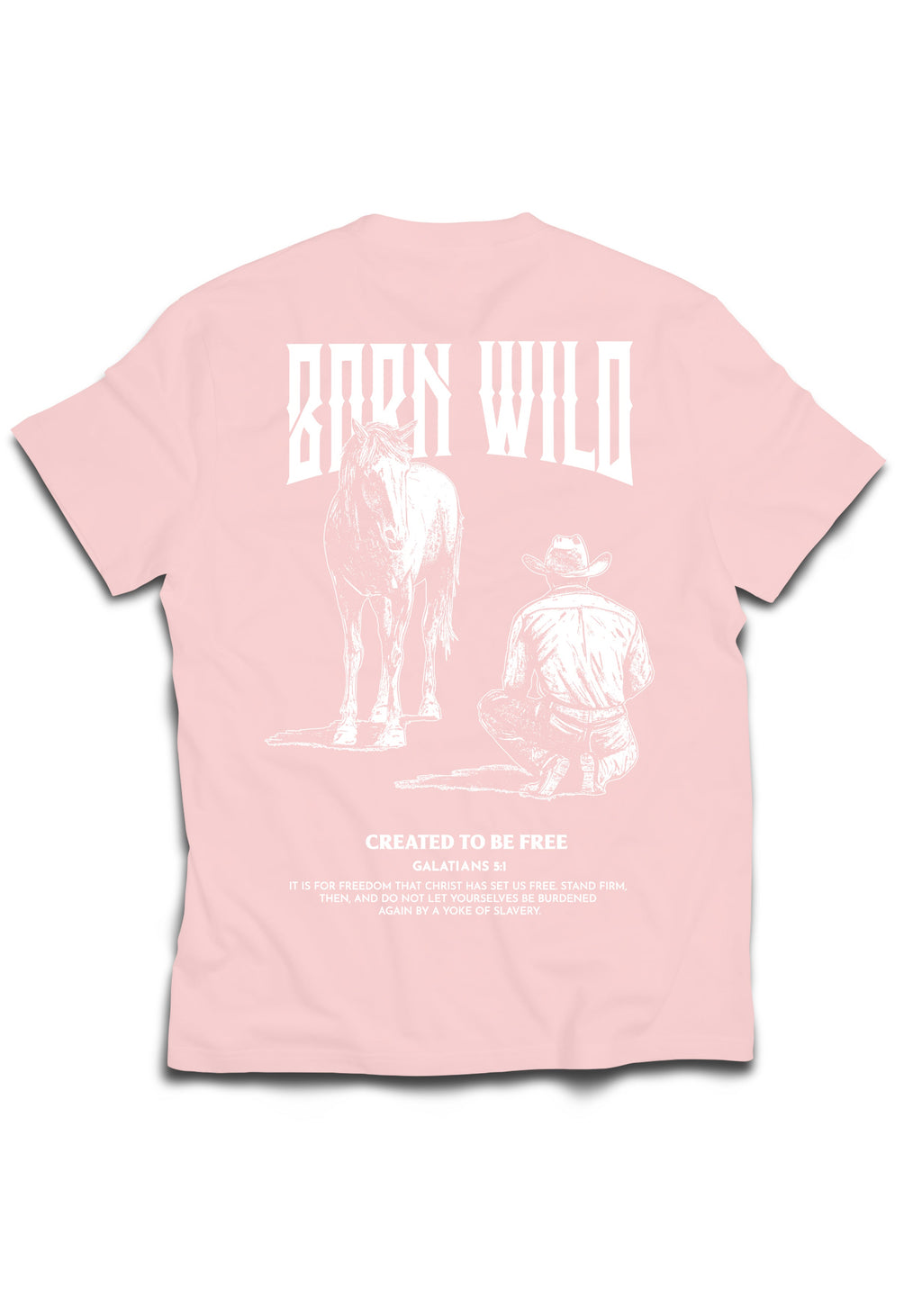PRE-ORDER YOUTH "BORN WILD" TEE - PINK/WHITE