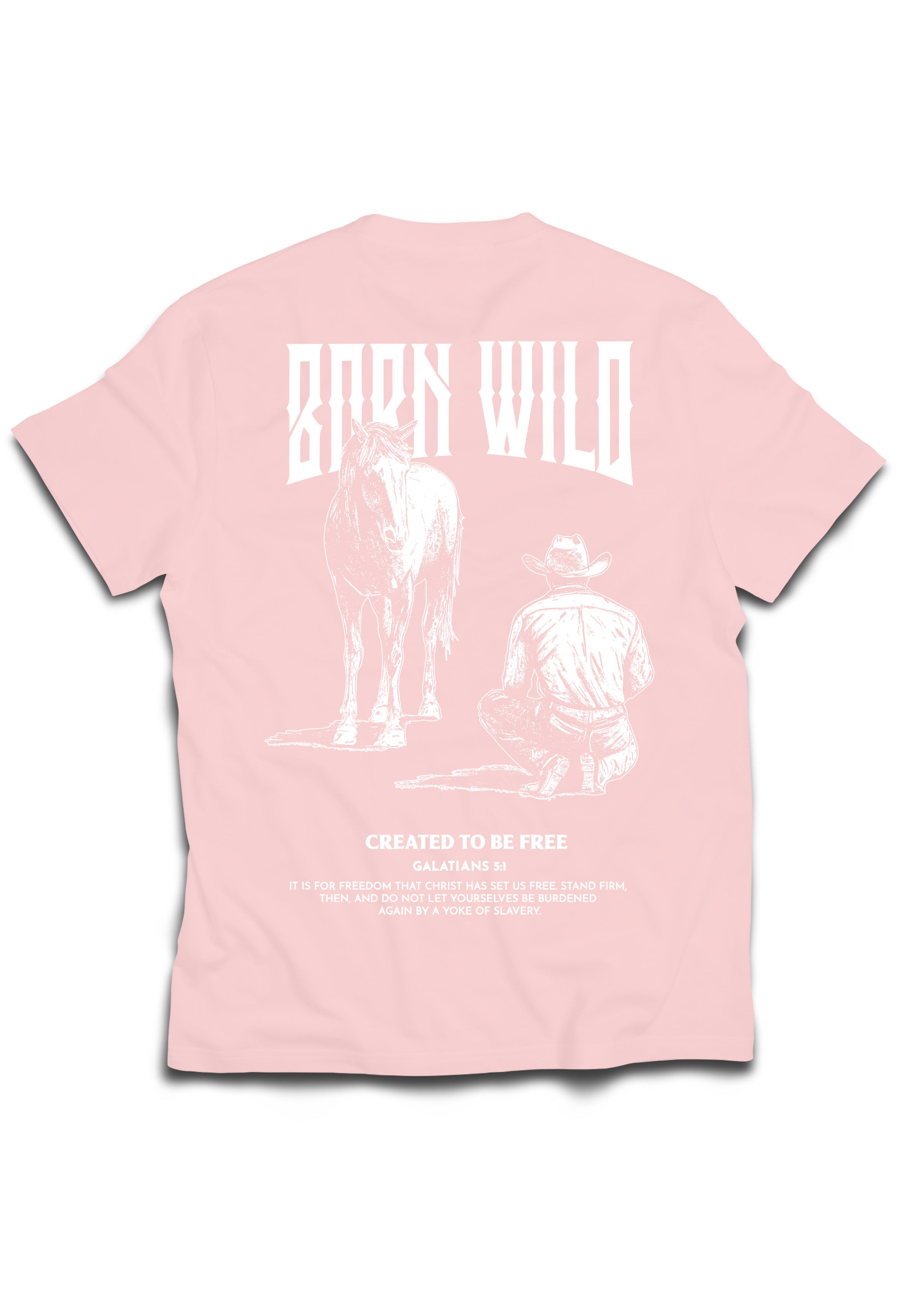 PRE-ORDER YOUTH "BORN WILD" TEE - PINK/WHITE