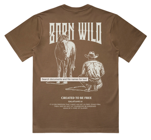 Born Wild T-shirt - Brown