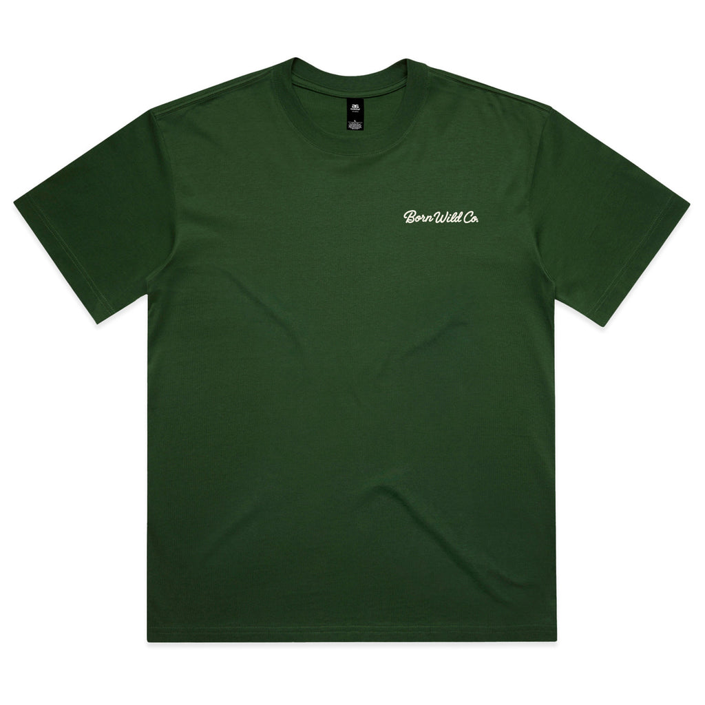 "THOUGH I WALK" TEE - FOREST GREEN/OFF-WHITE
