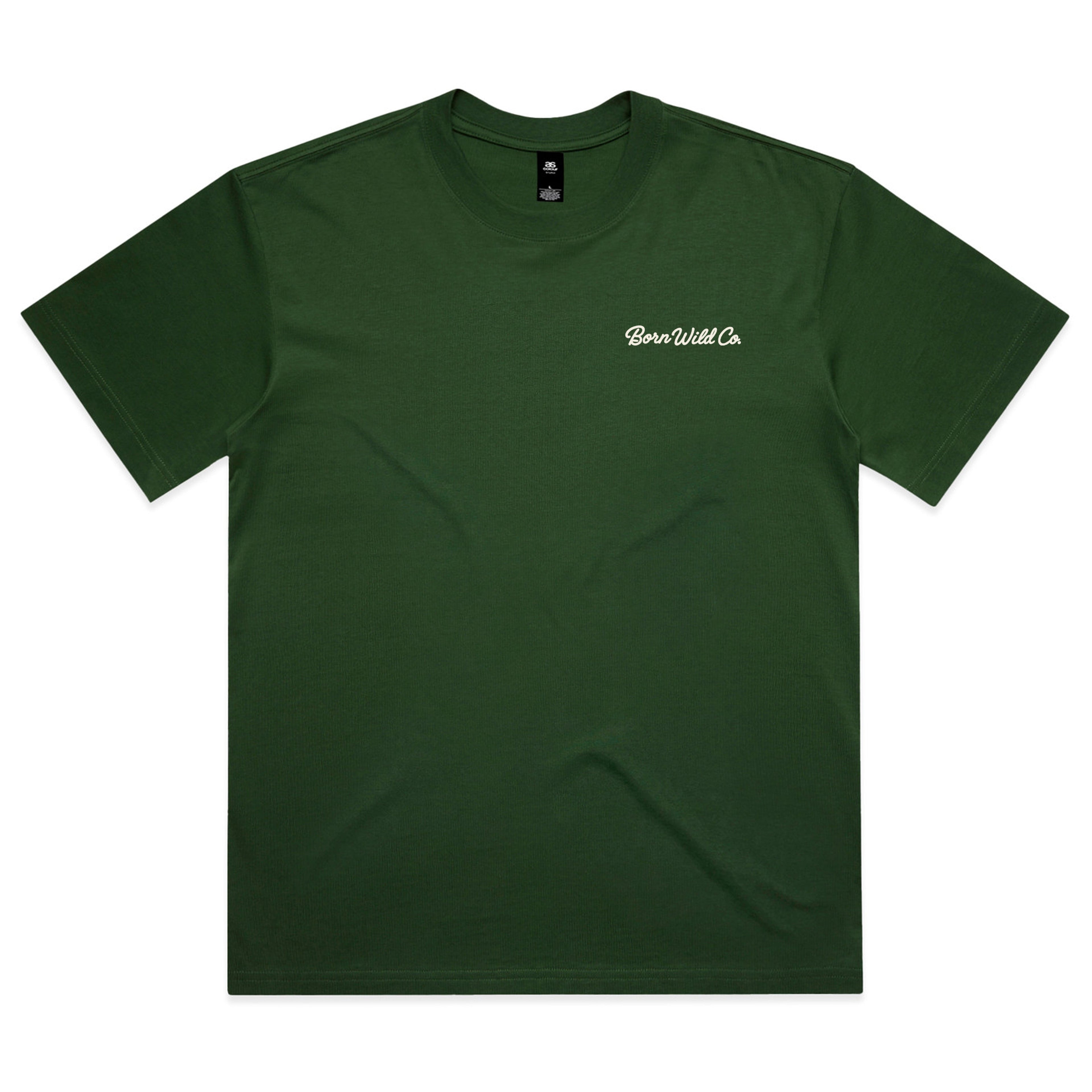 "THOUGH I WALK" TEE - FOREST GREEN/OFF-WHITE