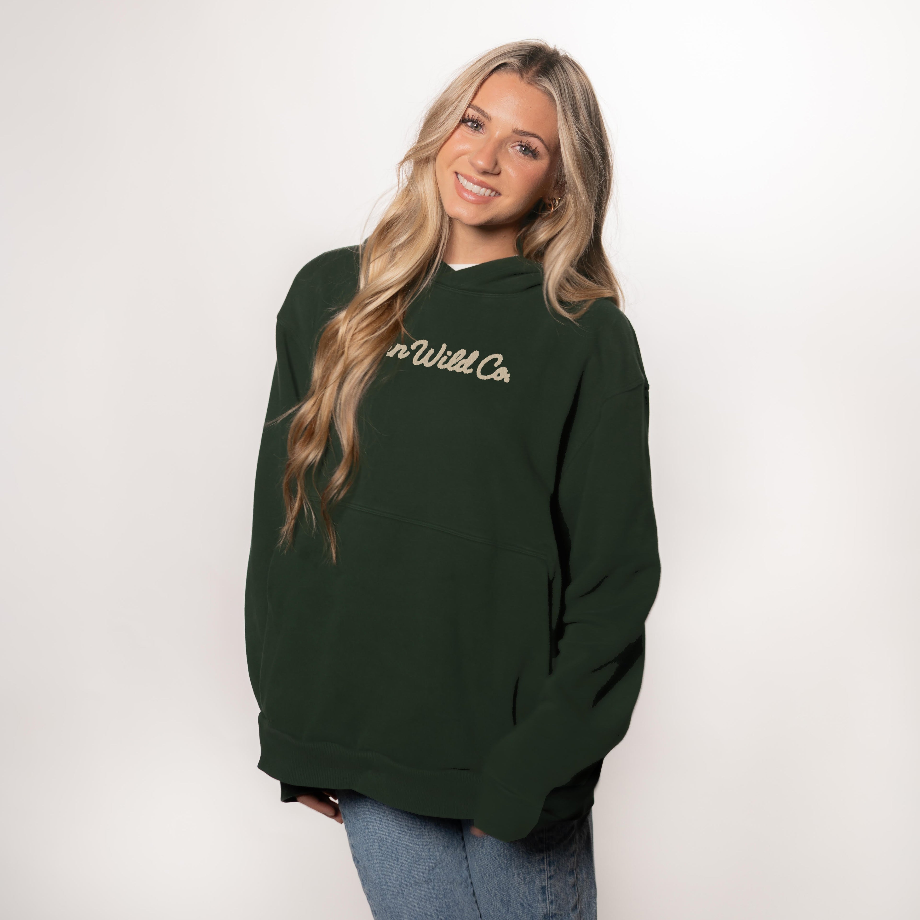 "CREATED TO BE FREE" HOODIE - GREEN/OFF-WHITE PUFF PRINT